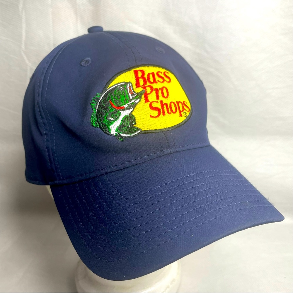 Bass Pro Shops Gone Fishing Hat Adjustable Strapback Baseball Cap Spandex Stretc
